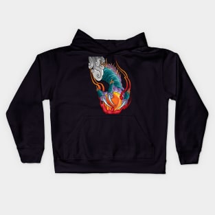 Flaming Dragon Claw with Crystal Ball Kids Hoodie